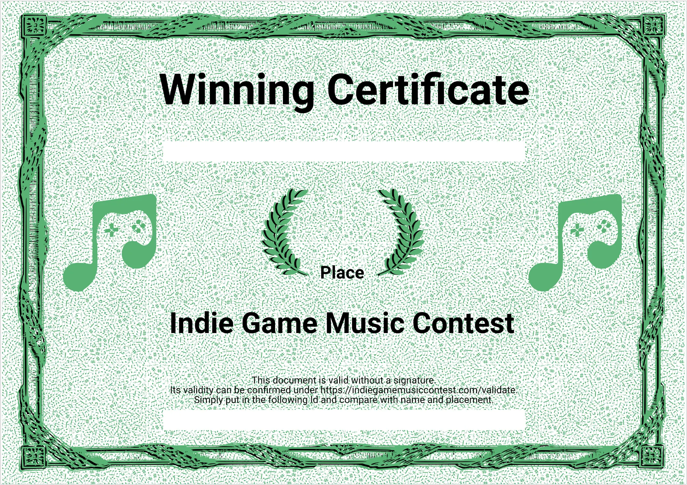 Sample IGMC participation certificate